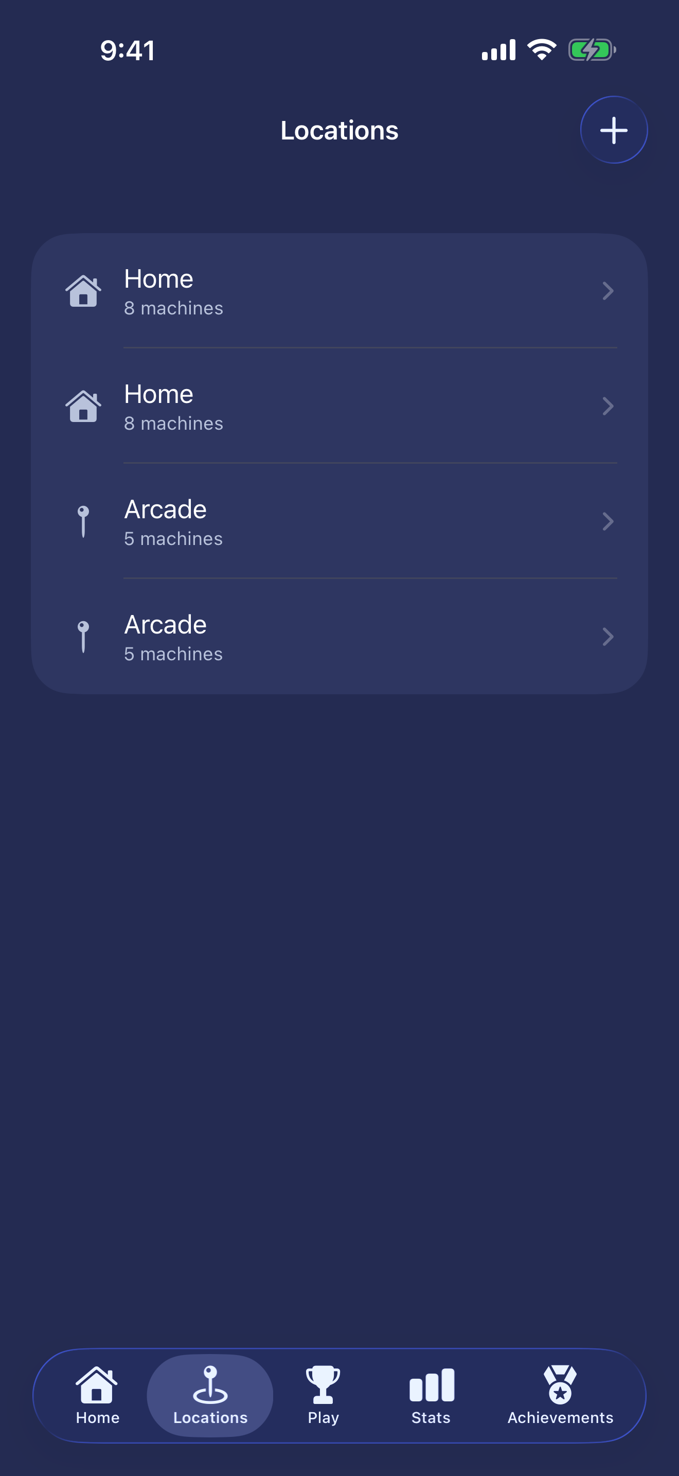Location management for organizing pinball machines by venue